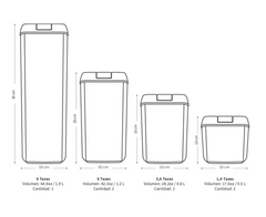 7 Contenedores Herméticos tapa negra