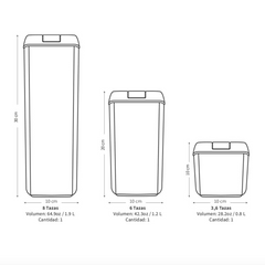 3 Contenedores Herméticos Tapa blanca